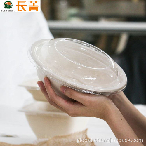 Bagasse Pulp Salad Container 32oz Round Bowl Eco-friendly Salad Bagasse Pulp Bowl Supplier